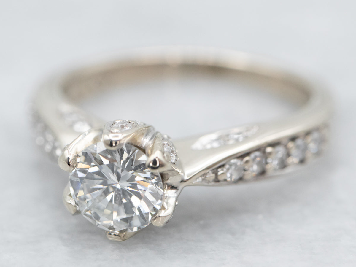 Modern Round Brilliant Diamond Engagement Ring