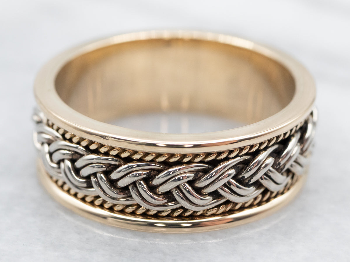 Two Tone Gold Vintage Woven Band