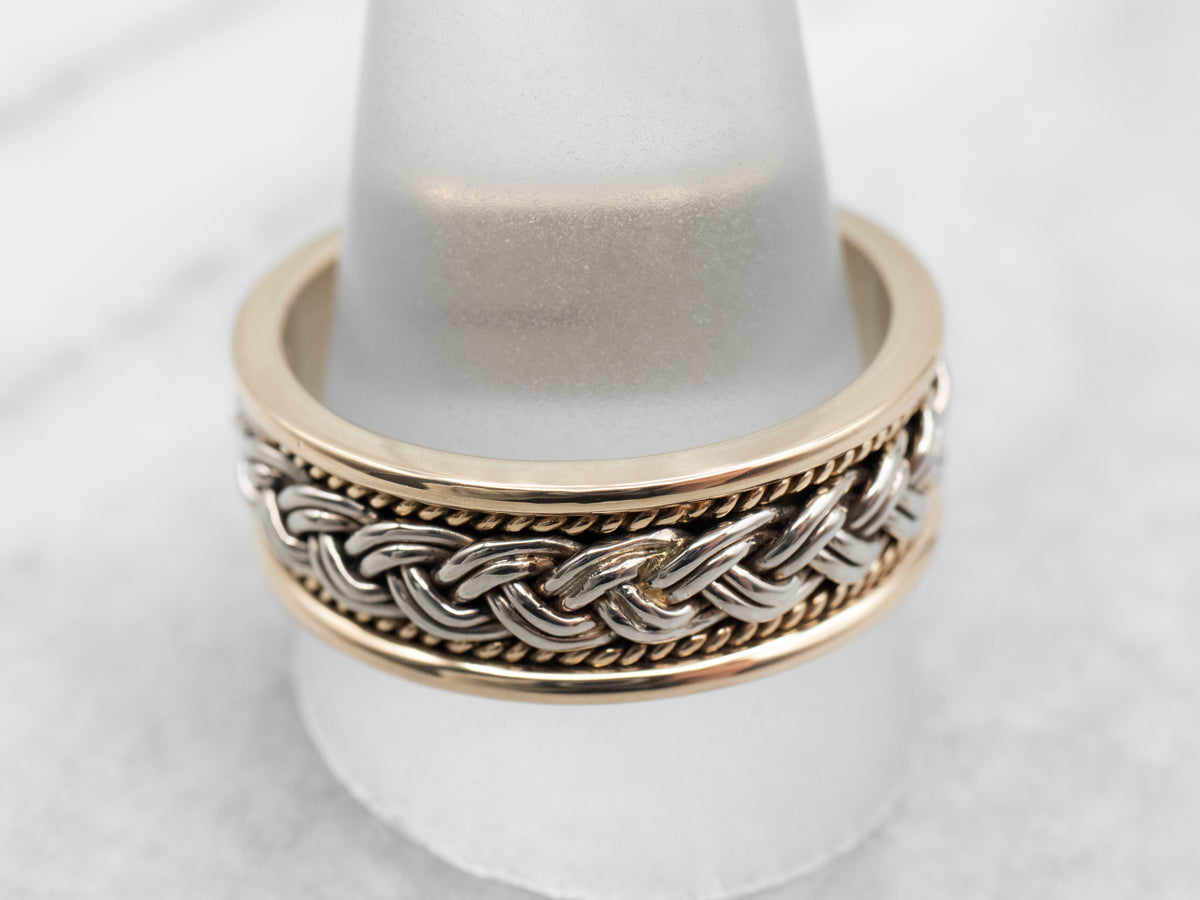 Two Tone Gold Vintage Woven Band