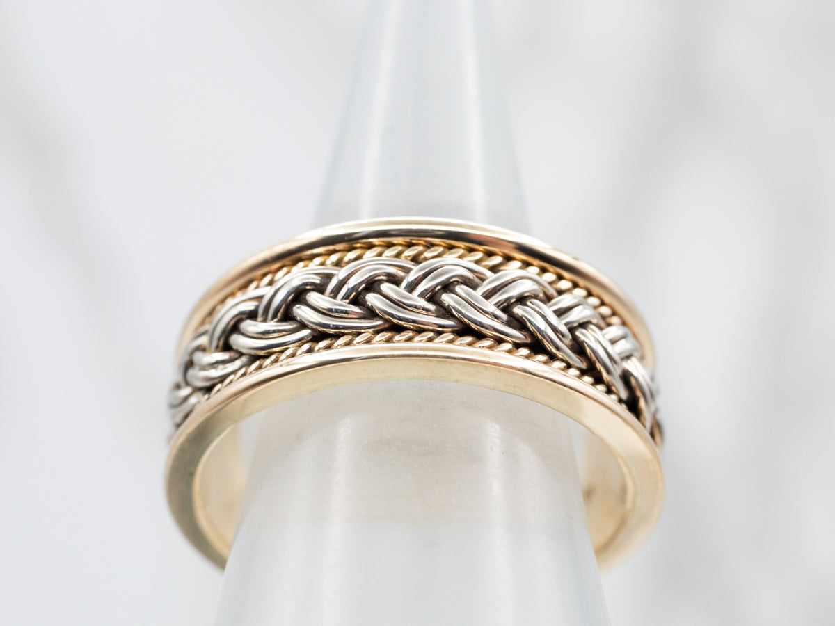 Two Tone Gold Vintage Woven Band