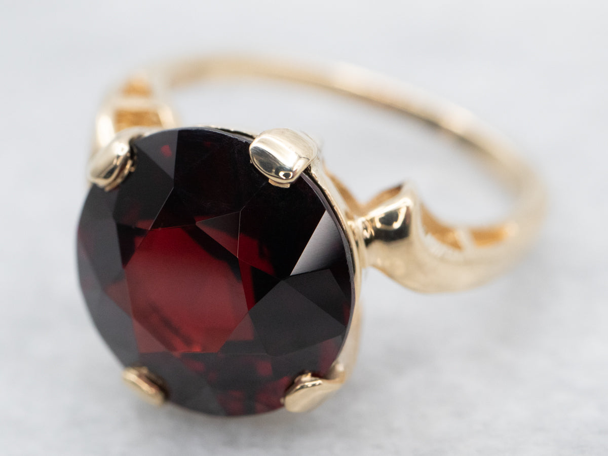 Vintage Gold Garnet Bypass Ring