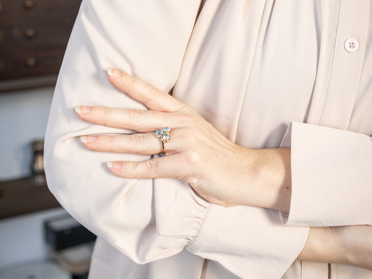 Vintage Zircon Cluster Ring