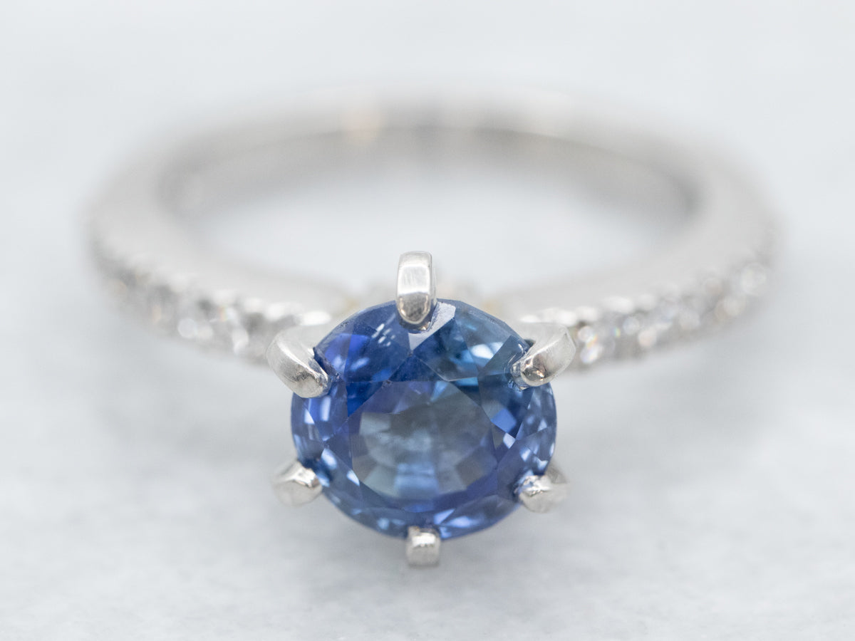 Gorgeous Platinum Sapphire and Diamond Ring