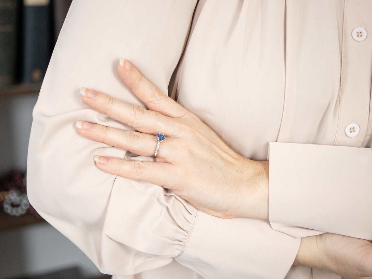 Gorgeous Platinum Sapphire and Diamond Ring