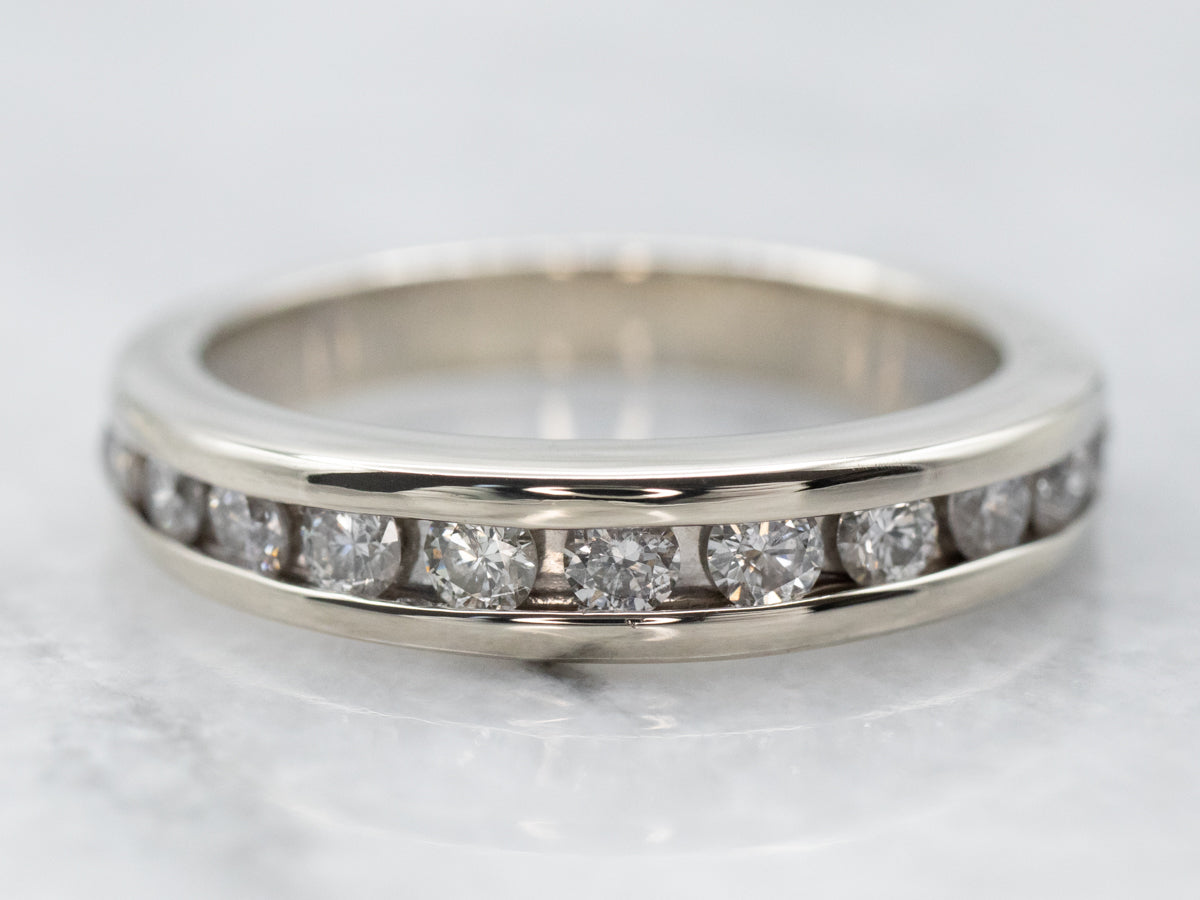 White Gold Channel Set Diamond Band