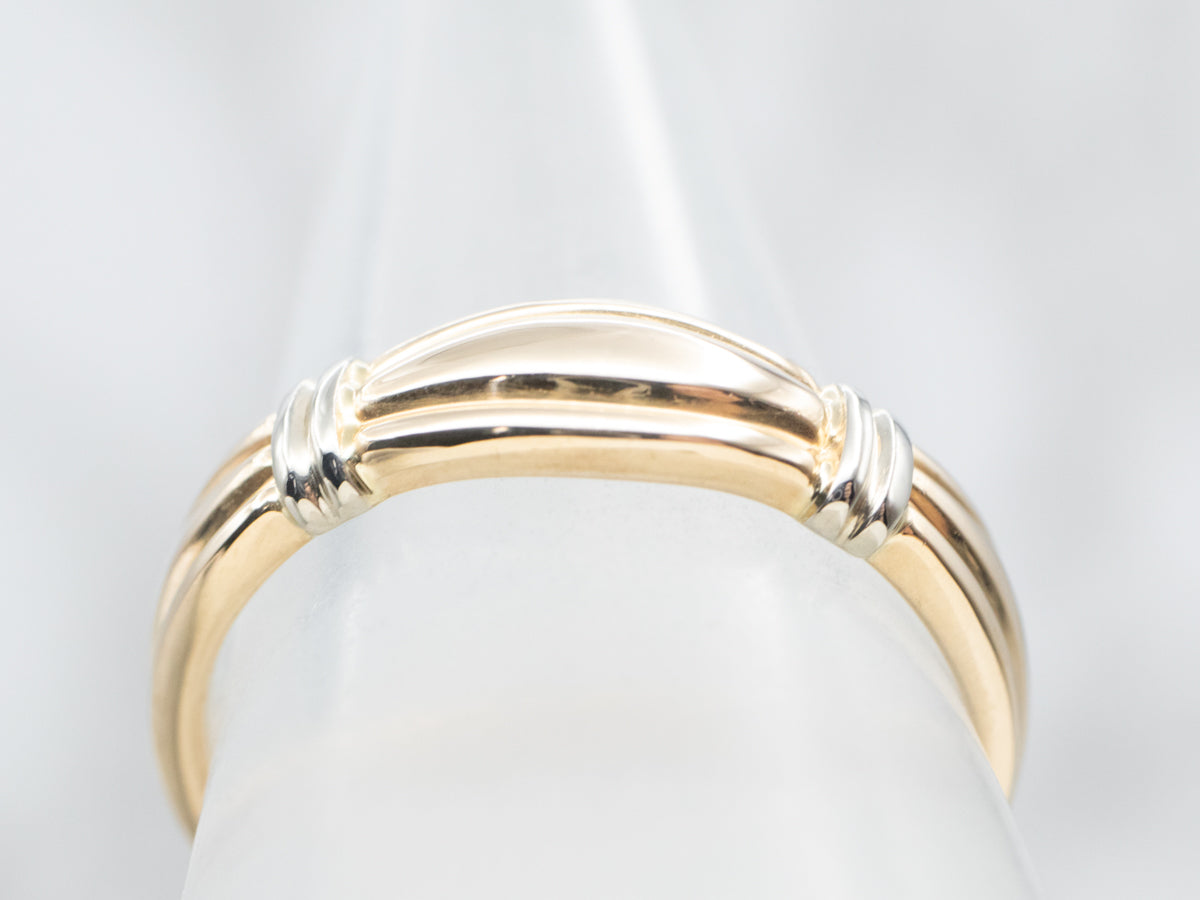 Cinched Vintage Two Tone Gold Band