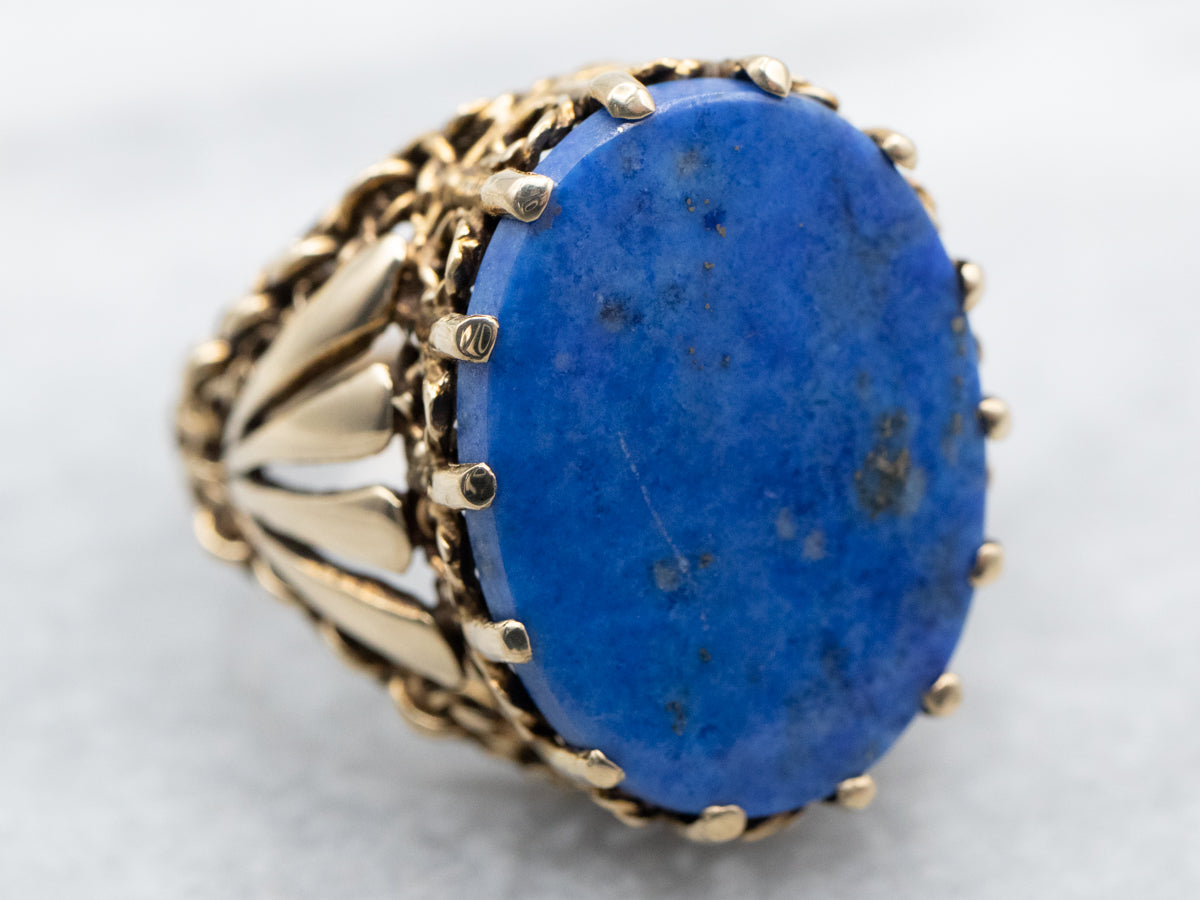 Chainlink Lapis Statement Ring