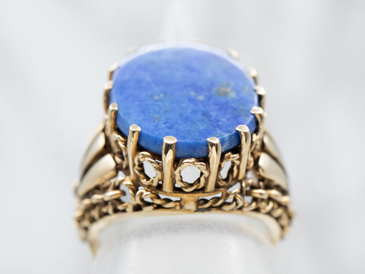 Chainlink Lapis Statement Ring