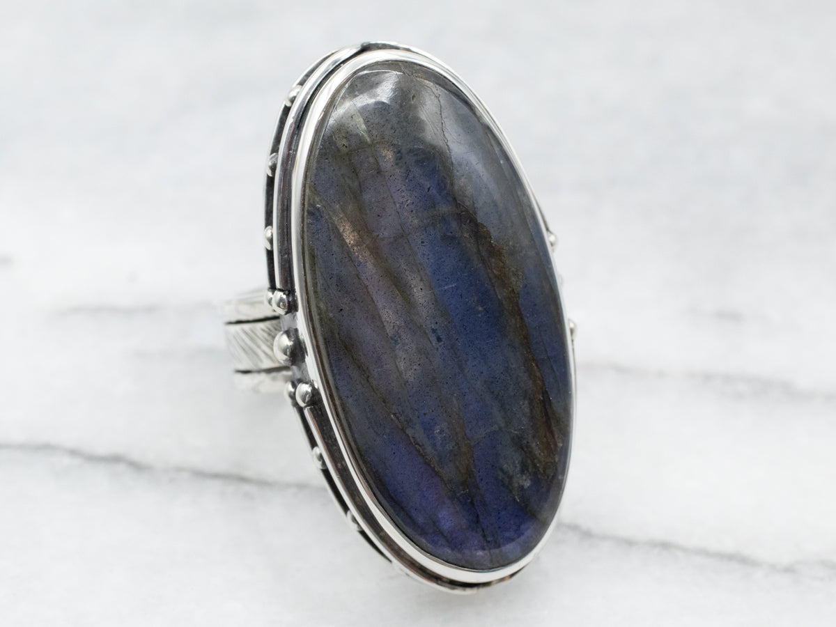 Sterling Silver Labradorite Cocktail Ring