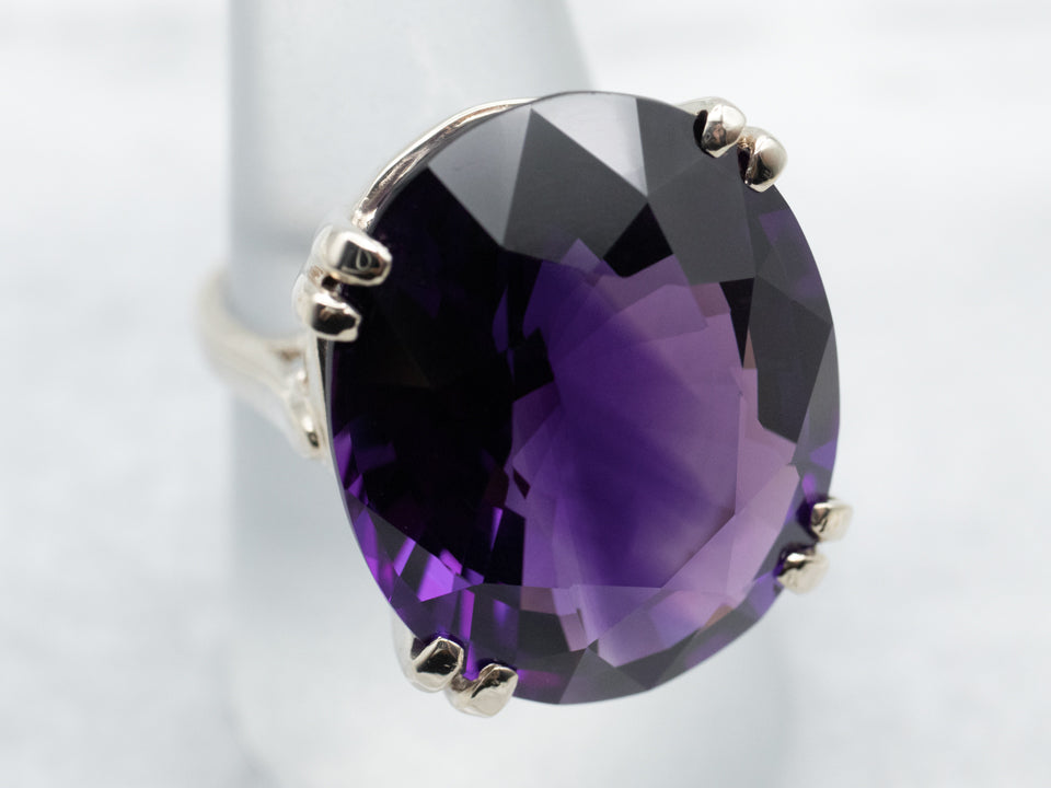 White Gold Amethyst Cocktail Ring