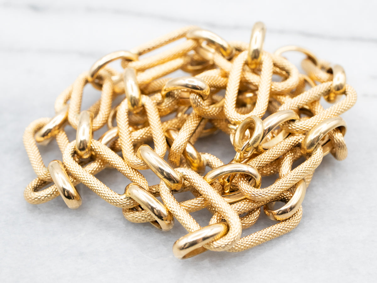 Gold Paperclip and Rolo Link Bracelet