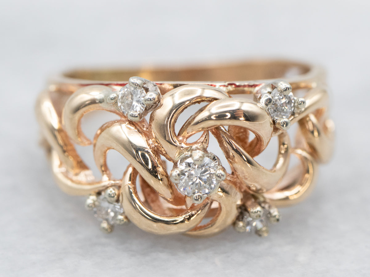 Looping Gold Diamond Band