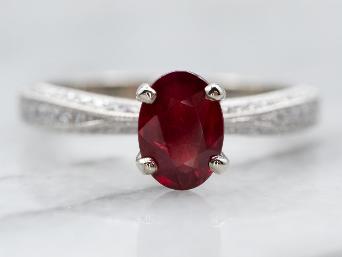 GIA Certified Ruby and Diamond Ring (stone only)