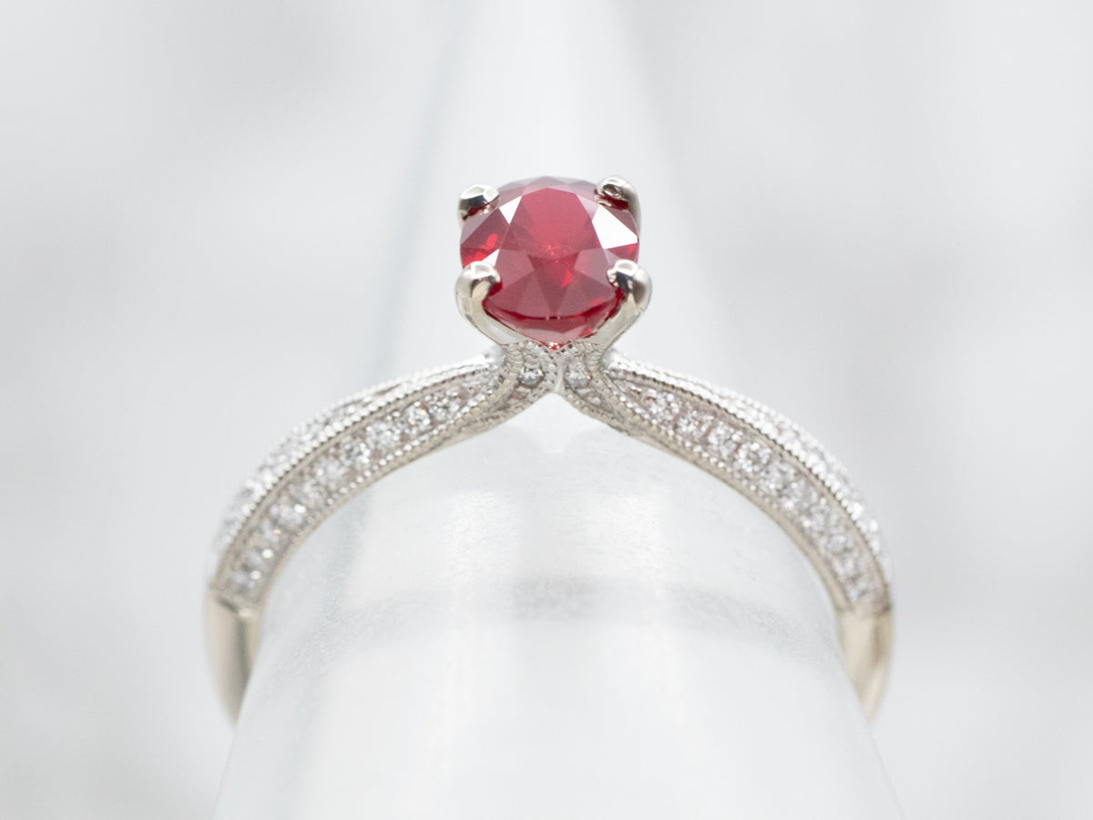 GIA Certified Ruby and Diamond Ring stone only