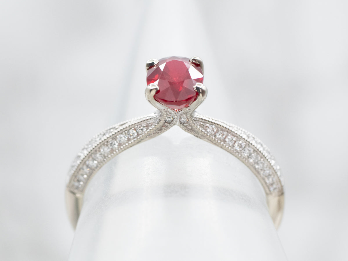 GIA Certified Ruby and Diamond Ring (stone only)