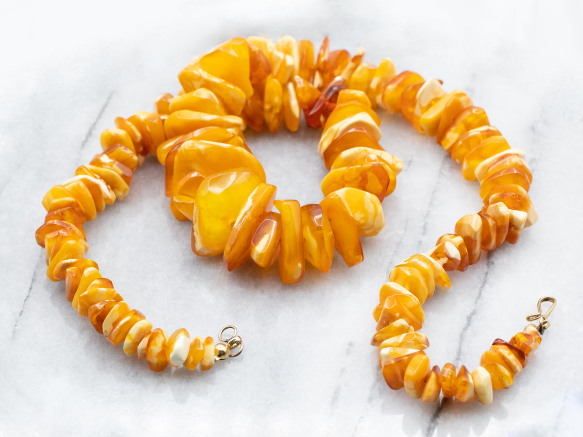 Graduated Amber Nugget Necklace