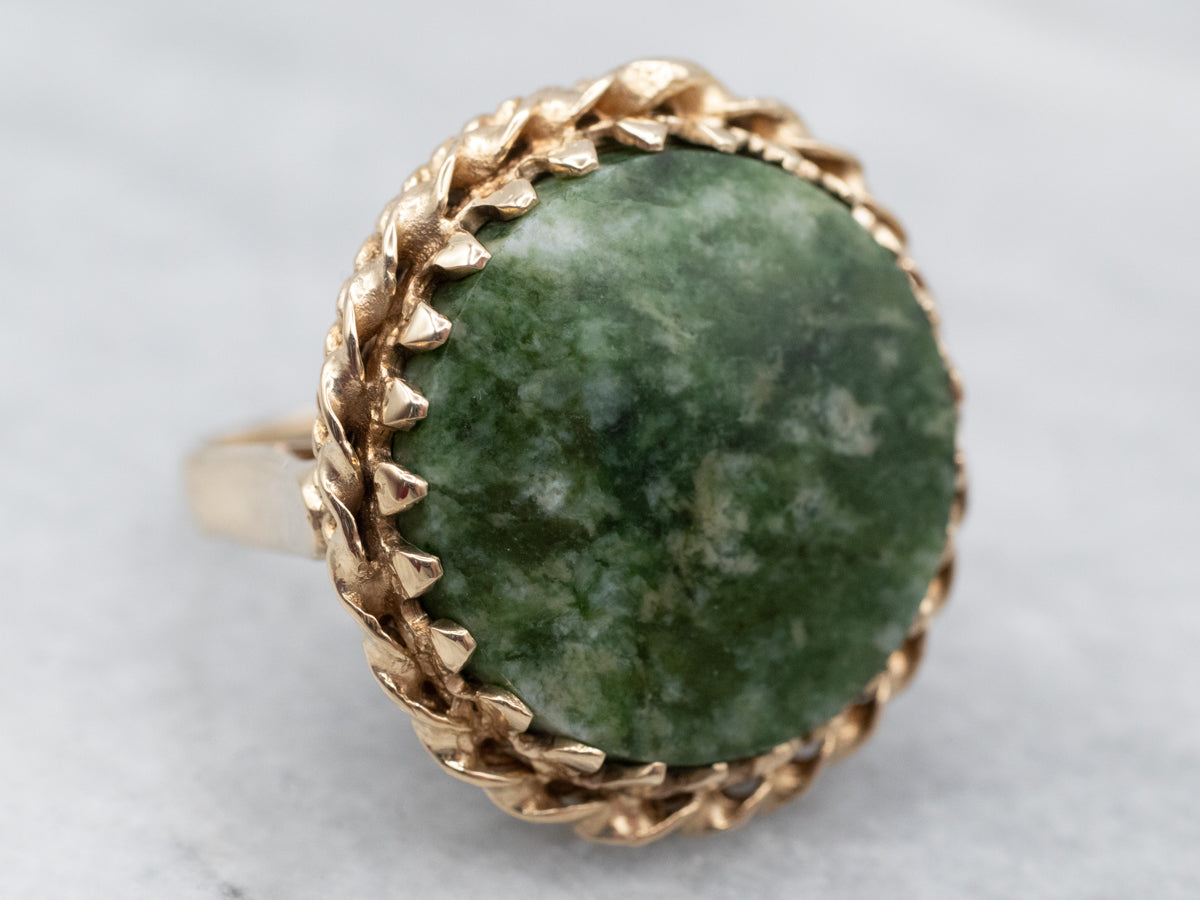 Delicate Nephrite Jade Cocktail Ring