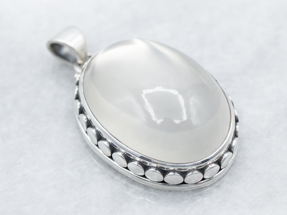 Sterling Silver Large Moonstone Pendant