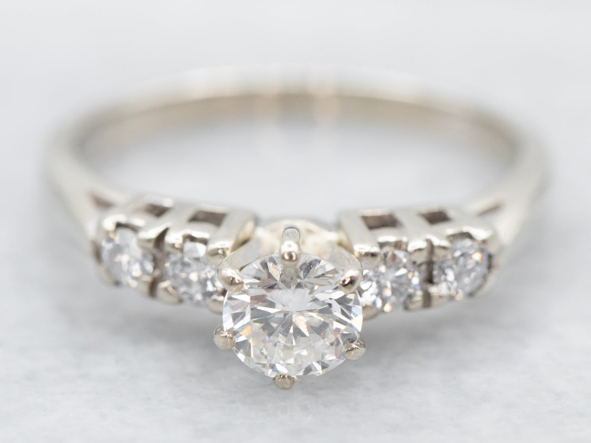 White Gold Vintage Diamond Engagement Ring