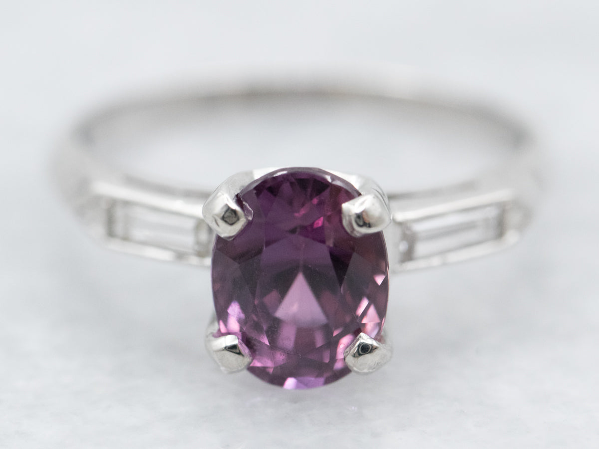 Retro Era Pink Sapphire and Diamond Ring