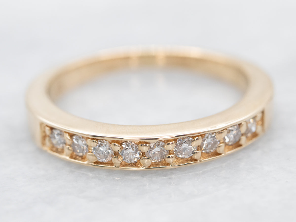 Vintage Yellow Gold Diamond Band