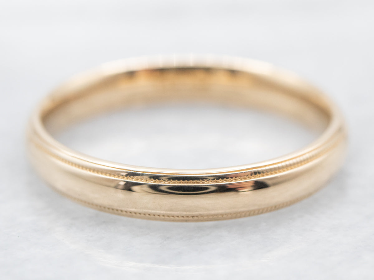 Vintage Gold Milgrain Edge Band