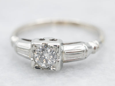 Art Deco 1.08 Carat E Colour Diamond Solitaire Engagement Ring Circa 1930's  | Fine Jewels of Harrogate