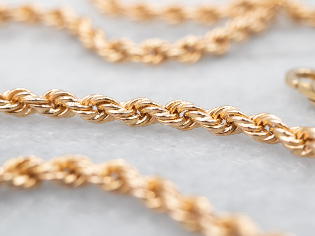 Long Gold Rope Twist Chain