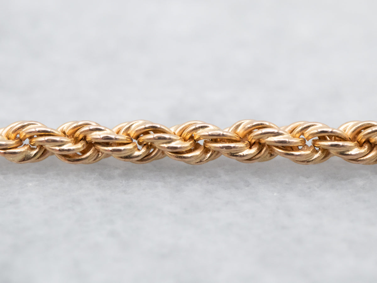 Long Gold Rope Twist Chain