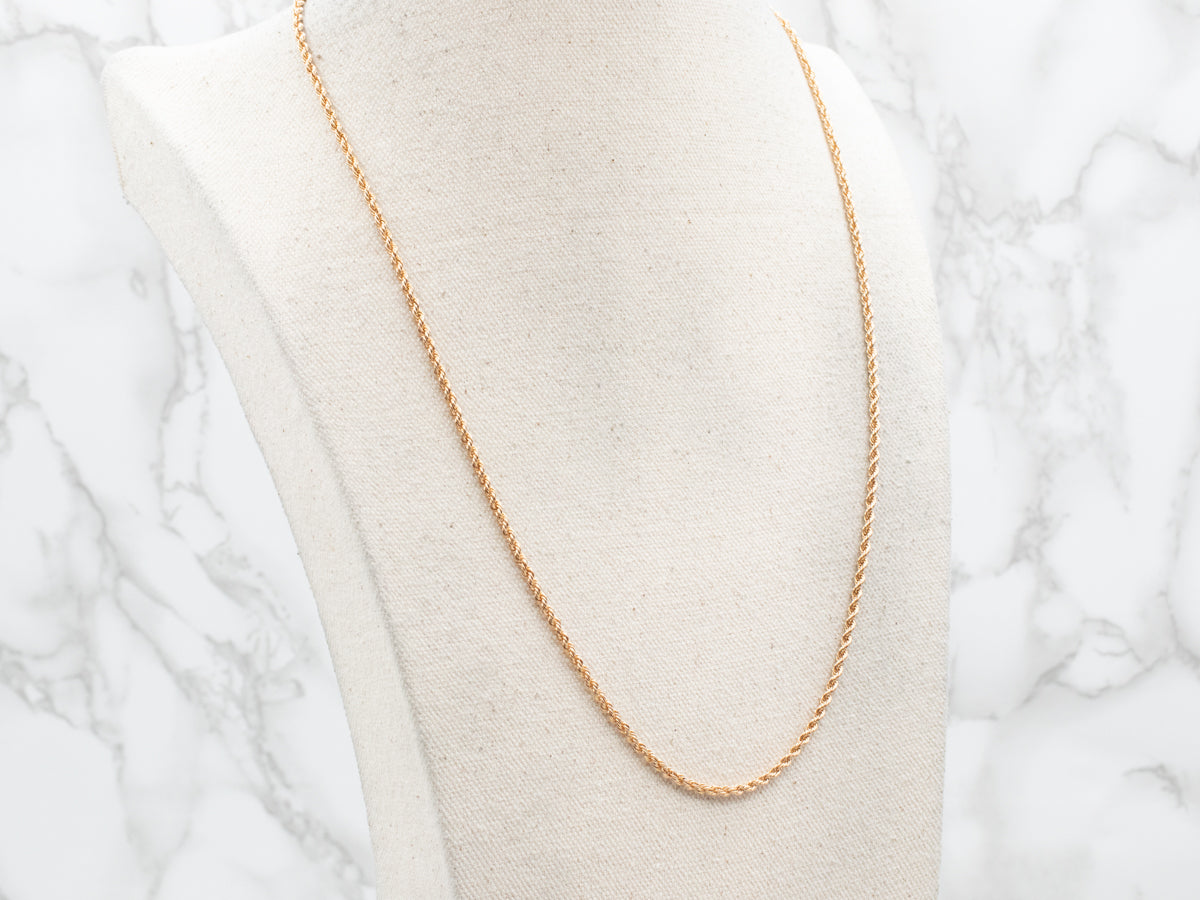 Long Gold Rope Twist Chain