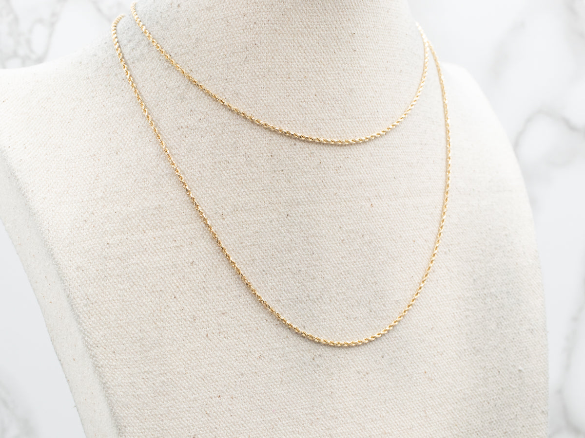 Vintage Yellow Gold Rope Twist Chain