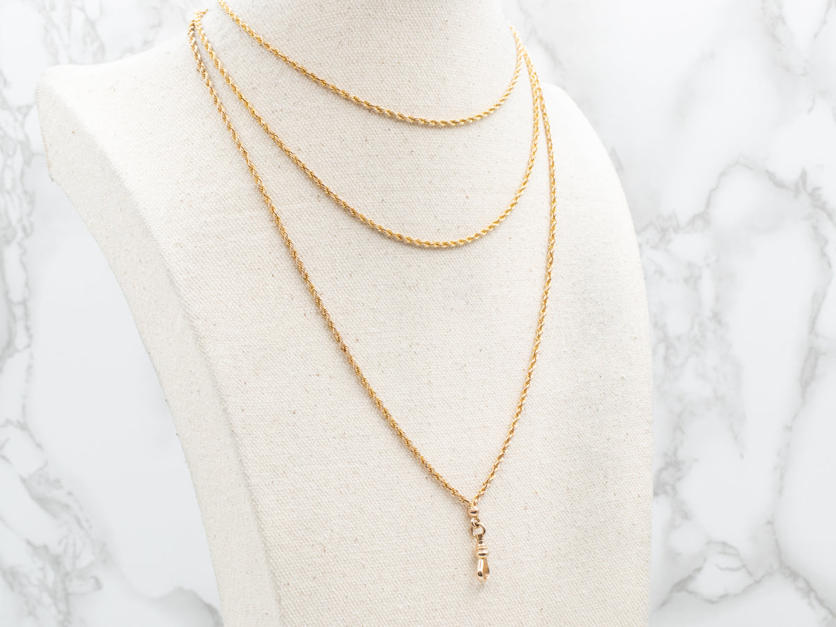 Long Antique Rope Twist Chain