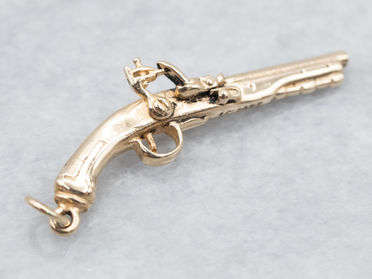 Polished Gold Revolver Pendant