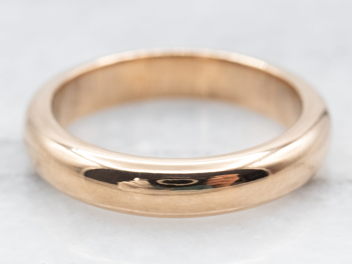 Heavy 18-Karat Rosy Gold Band