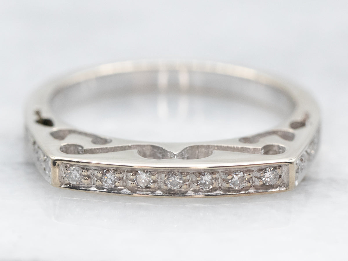 18K White Gold Diamond Band