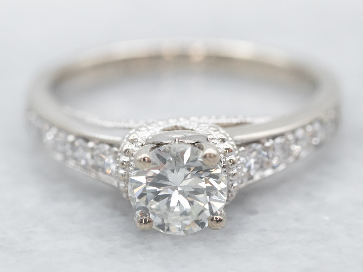 Glittering White Gold Diamond Engagement Ring