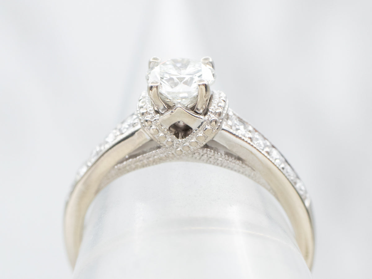 Glittering White Gold Diamond Engagement Ring