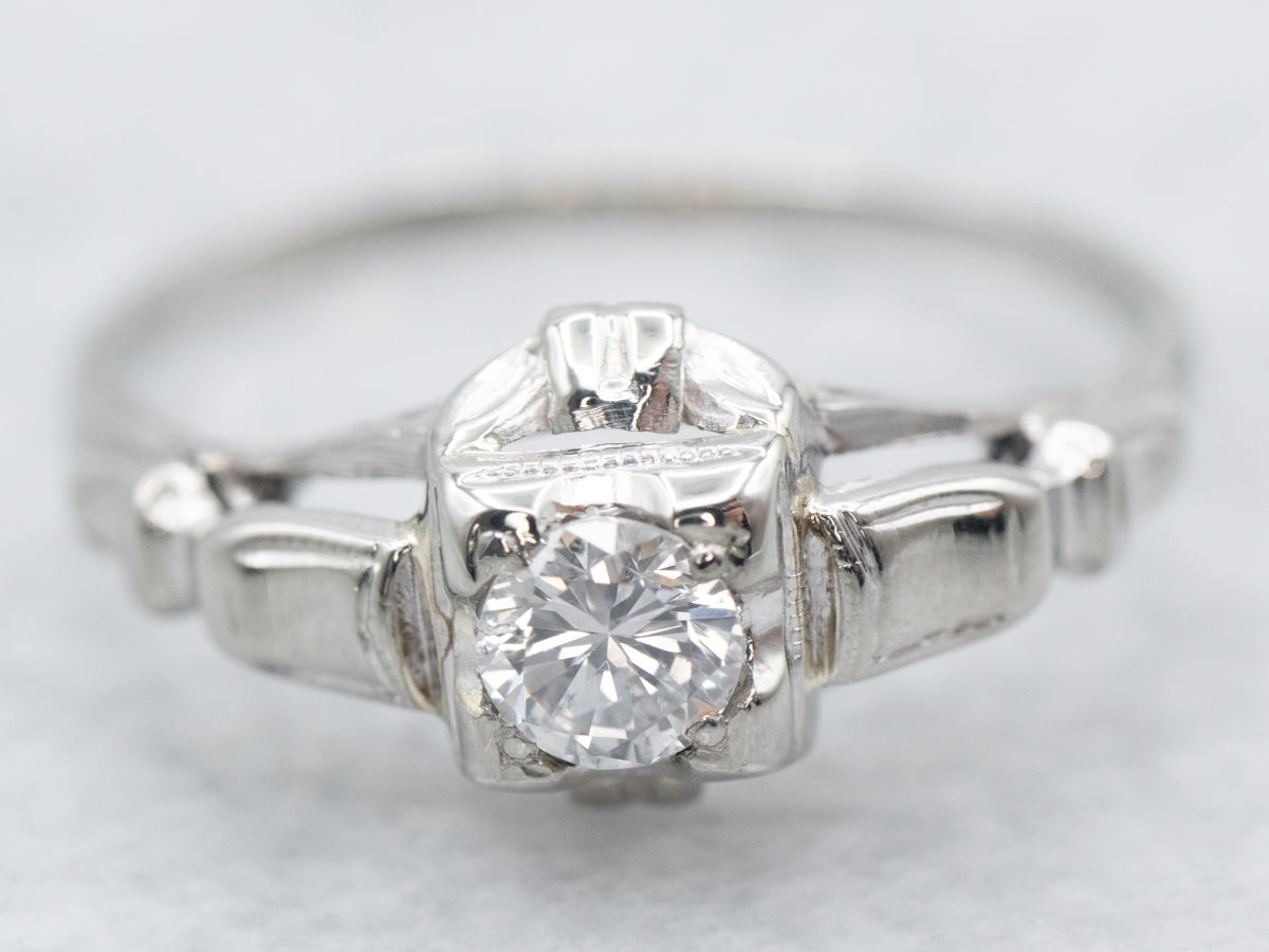 White Gold Diamond Engagement Ring