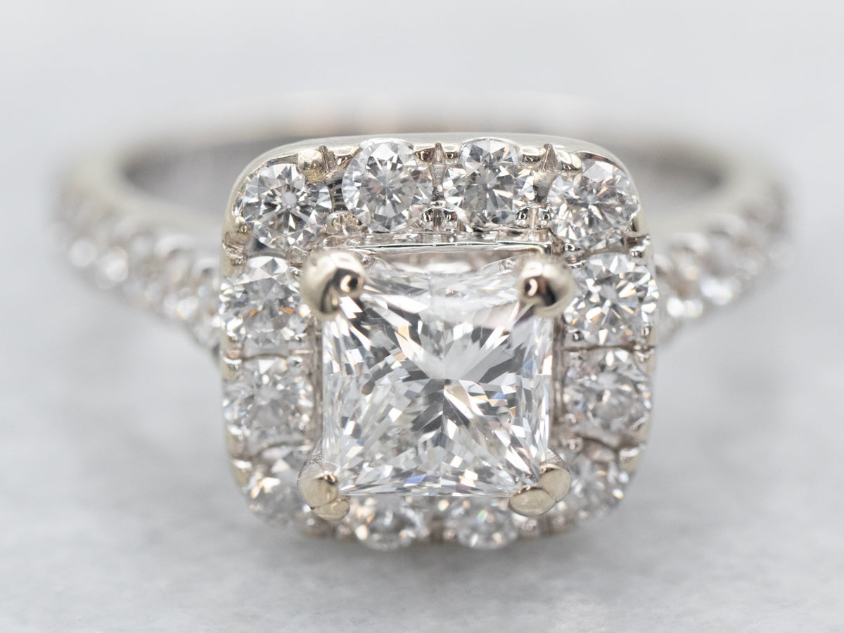 Modern White Gold Diamond Engagement Ring