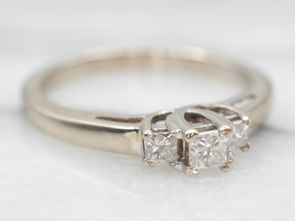 Elegant Three Stone Diamond Engagement Ring