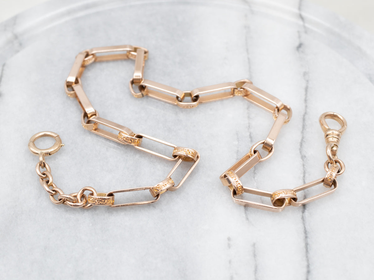 Two-Tone Double Paperclip Chain Bracelet