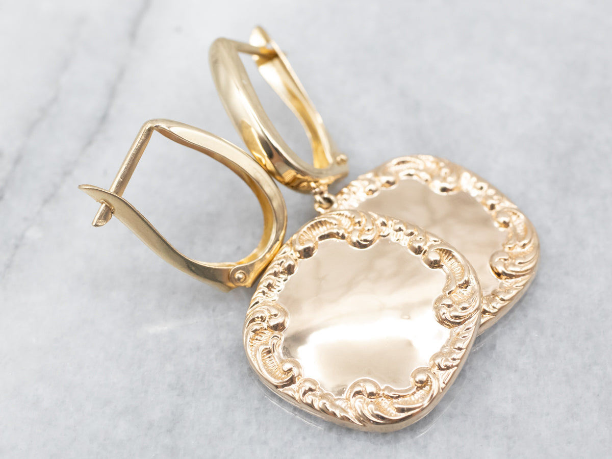 Victorian Gold Cufflink Drop Earrings