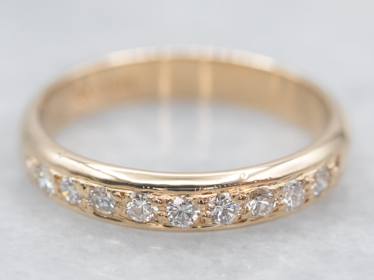 Sparkling Yellow Gold Diamond Band