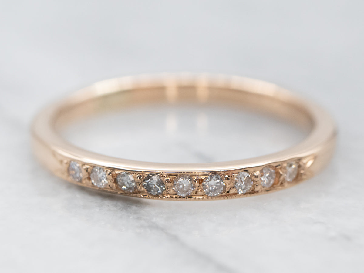 Thin Yellow Gold Diamond Band