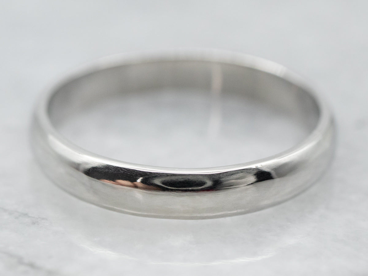 Unisex Sleek Platinum Band