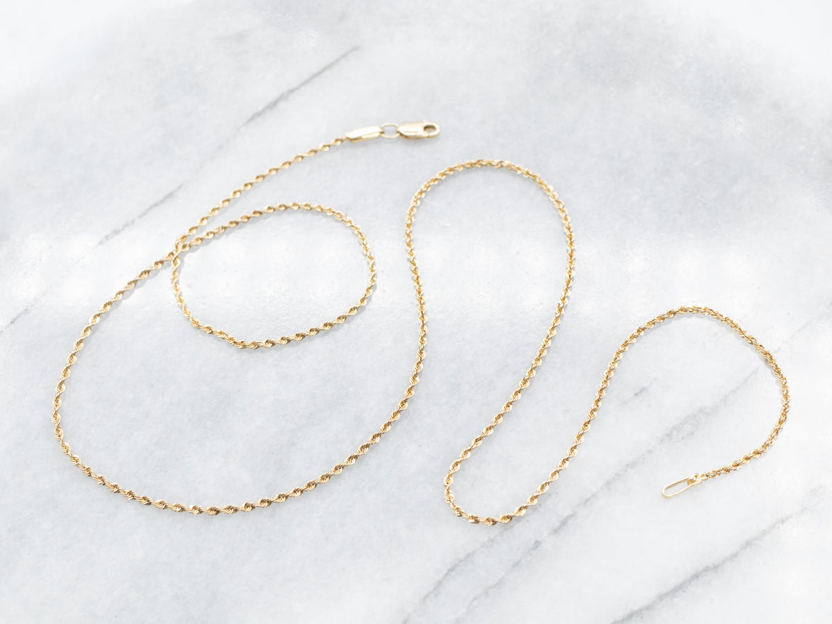 Classic Yellow Gold Rope Twist Chain