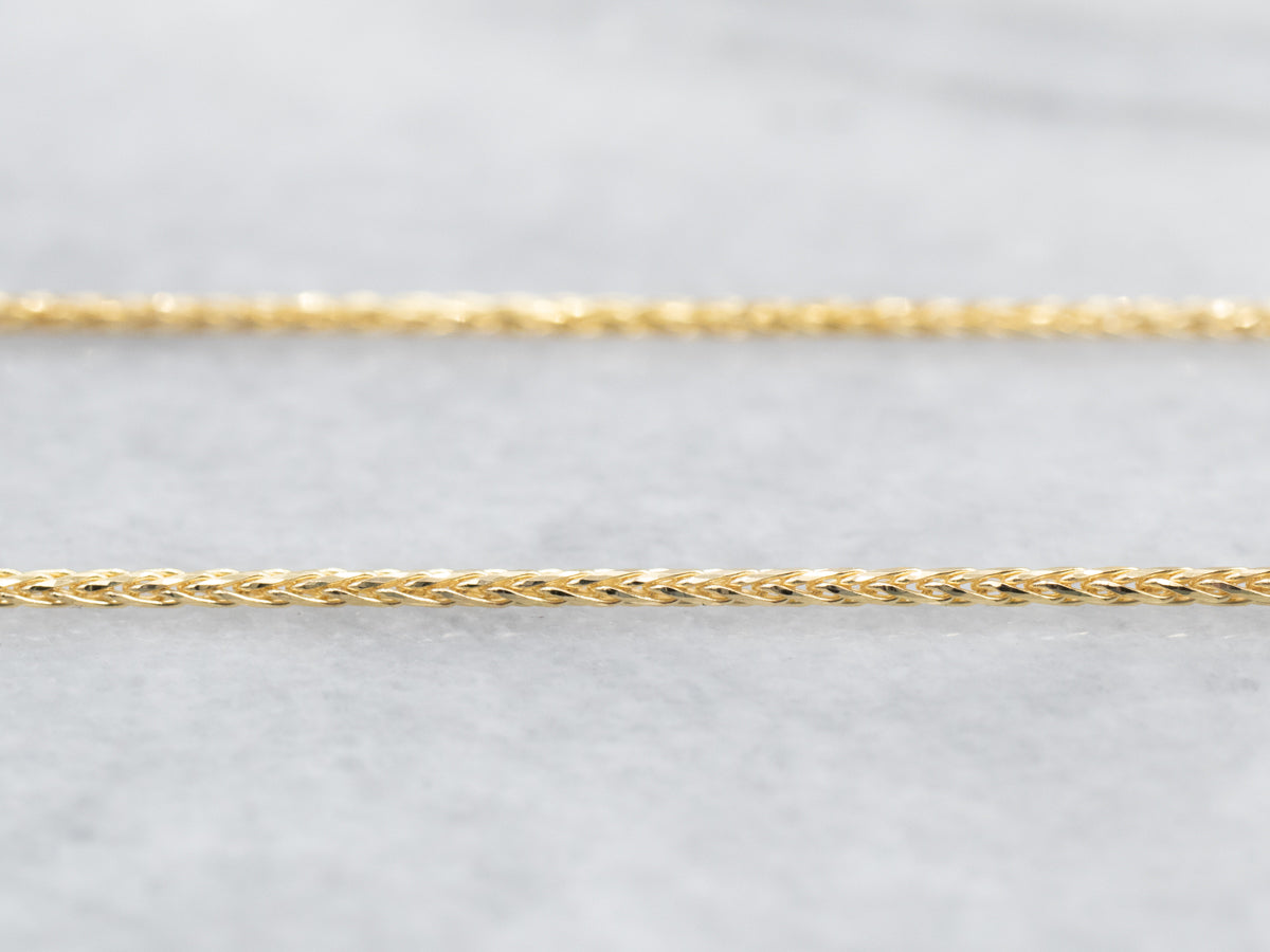 Thin 18-Inch Gold Wheat Chain