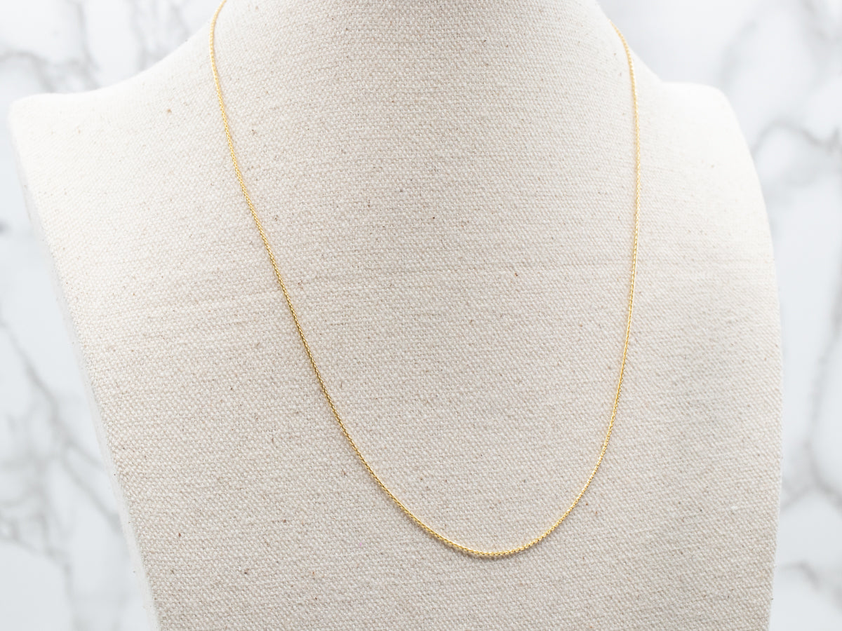 Thin 18-Inch Gold Wheat Chain