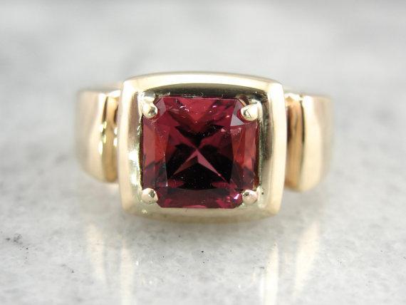 Outstanding Tourmaline in Hefty Gold Ring, Appropriate for Men or Women