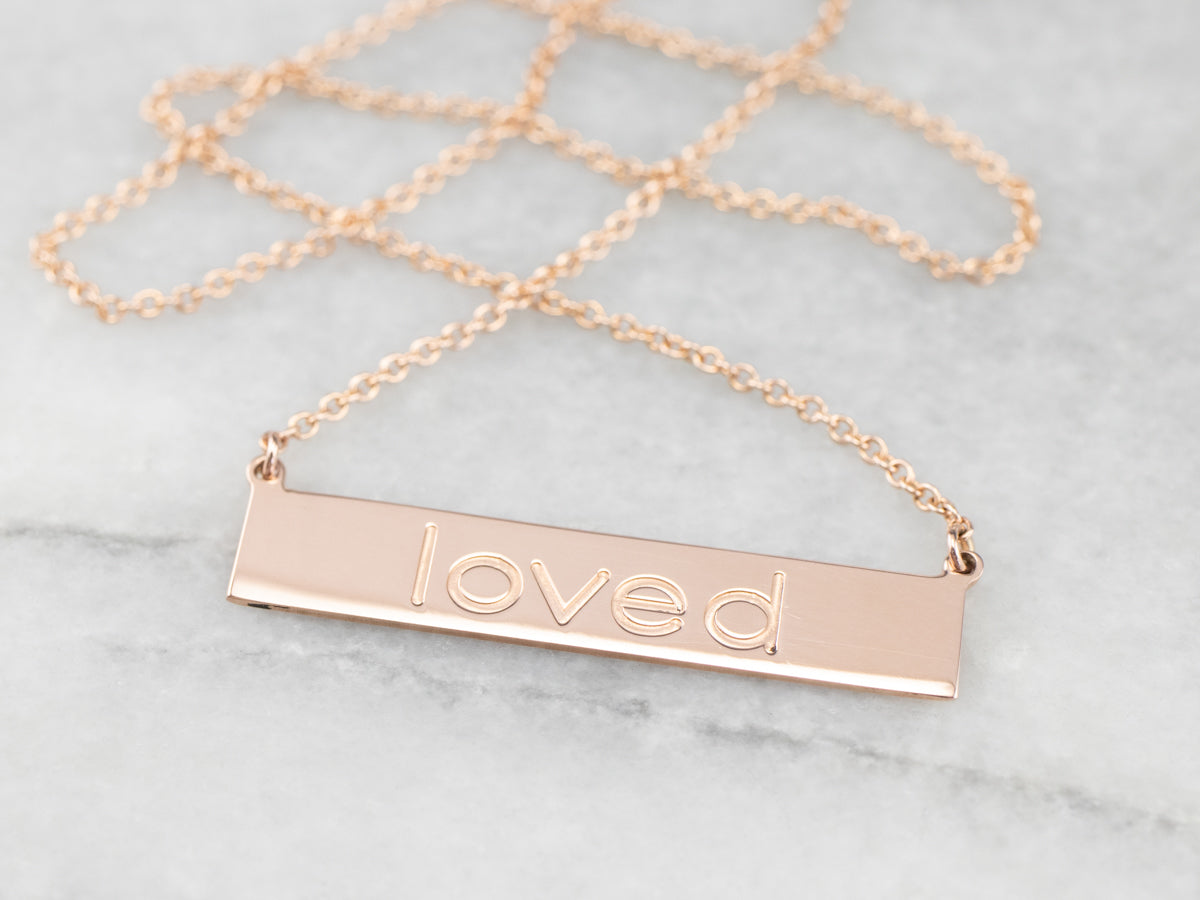 Rose Gold "Loved" Necklace